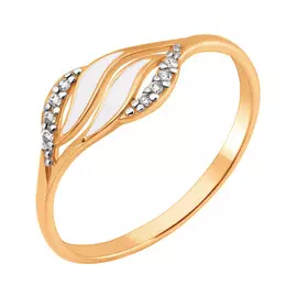 Кольцо Эмаль, фианит