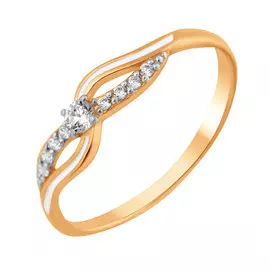 Кольцо Эмаль, фианит