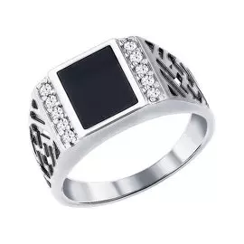 Кольцо Эмаль, фианит