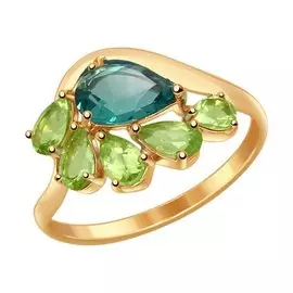 Кольцо Кварц, хризолит