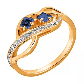 Кольцо Наноситалл, фианит