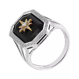 Кольцо Оникс , Бриллиант,