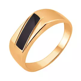 Кольцо-печатка из красного золота с эмалью 13-1399-11-81