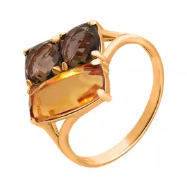 Кольцо Раух-топаз, цитрин