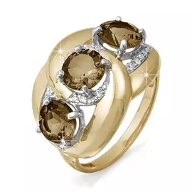 Кольцо Раух-топаз, Фианит