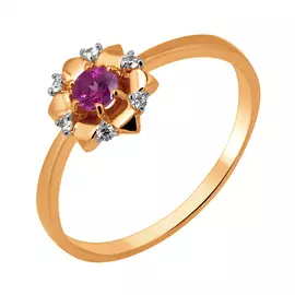 Кольцо Родолит, Фианит