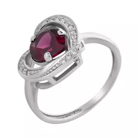 Кольцо Родолит, Фианит SW