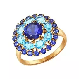 Кольцо Сапфир корунд, Топаз