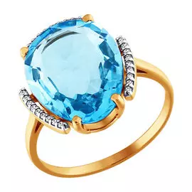 Кольцо Топаз, фианит