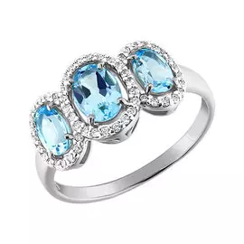 Кольцо Топаз, фианит