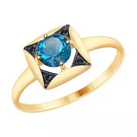 Кольцо Топаз, Фианит