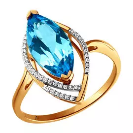 Кольцо Топаз, Фианит