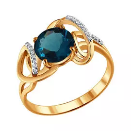 Кольцо Топаз, Фианит