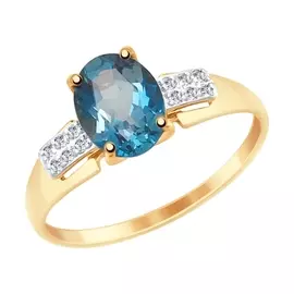 Кольцо Топаз, фианит