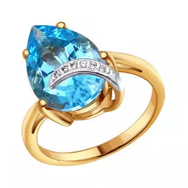 Кольцо Топаз, фианит