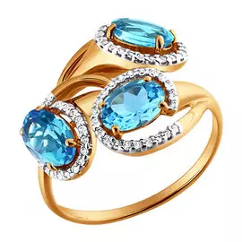 Кольцо Топаз, фианит