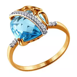 Кольцо Топаз, фианит