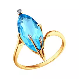 Кольцо Топаз, фианит