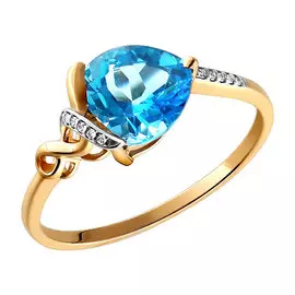 Кольцо Топаз, фианит