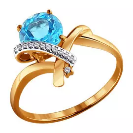 Кольцо Топаз, Фианит