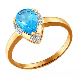 Кольцо Топаз, фианит