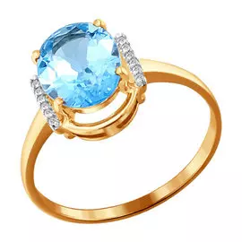 Кольцо Топаз, Фианит