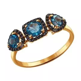 Кольцо Топаз London, Фианит