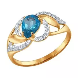 Кольцо Топаз London, Фианит