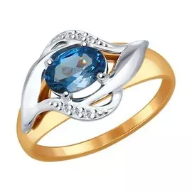 Кольцо Топаз London, фианит