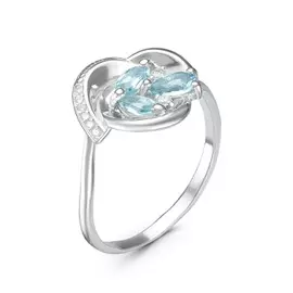 Кольцо Топаз sky, фианит
