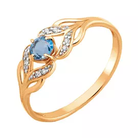 Кольцо Топаз Свисс, Фианит