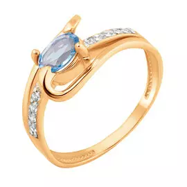 Кольцо Топаз Свисс, фианит