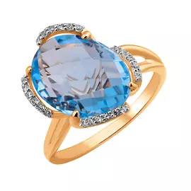 Кольцо Топаз Свисс, фианит