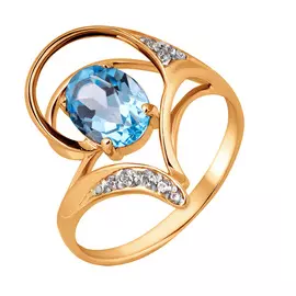 Кольцо Топаз Свисс, фианит