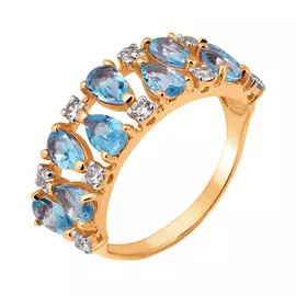 Кольцо Топаз Свисс, фианит