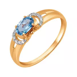 Кольцо Топаз Swiss, Фианит