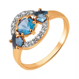 Кольцо Топаз Свисс, фианит