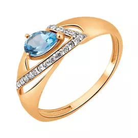 Кольцо Топаз Свисс, фианит