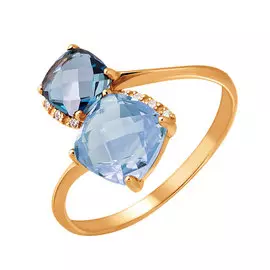 Кольцо Топаз Свисс, Фианит, Топаз Лондон
