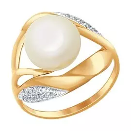 Кольцо Жемчуг, фианит