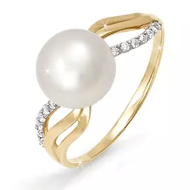 Кольцо Жемчуг, Фианит