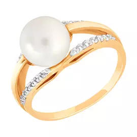 Кольцо Жемчуг, фианит