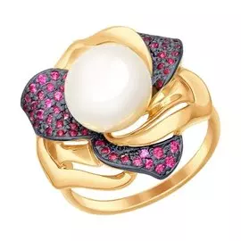 Кольцо Жемчуг, фианит