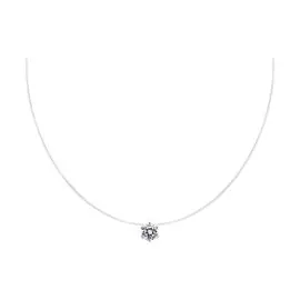 Колье из серебра с фианитом с родированием 94070425 38.0