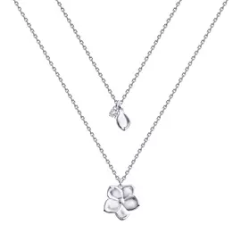 Колье из серебра с фианитом с родированием 94070306 45.0