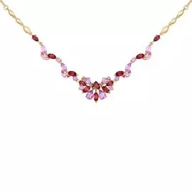 Колье из красного золота с родолитами и аметистами 770106 40.0