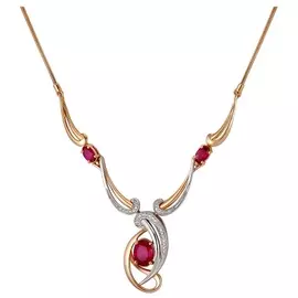 Колье из красного золота с рубинами и бриллиантами 6-136-03 50.0