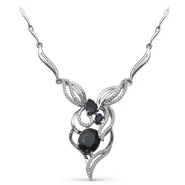 Колье из белого золота с сапфирами и бриллиантами 6-152 45.0