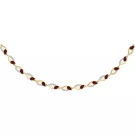 Колье из красного золота с гранатами и фианитами 770110 50.0