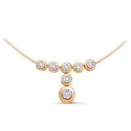 Колье из красного золота с бриллиантами БР070100б